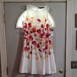 Ralph Lauren Pink and Red A-line Cocktail Dress